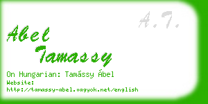 abel tamassy business card